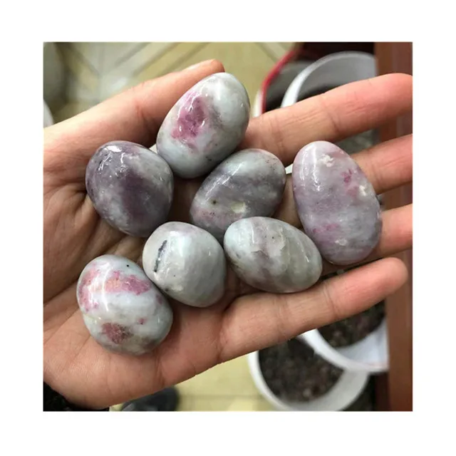 

Wholesale natural bulk tumbled pink tourmaline crystals healing for garden decoration