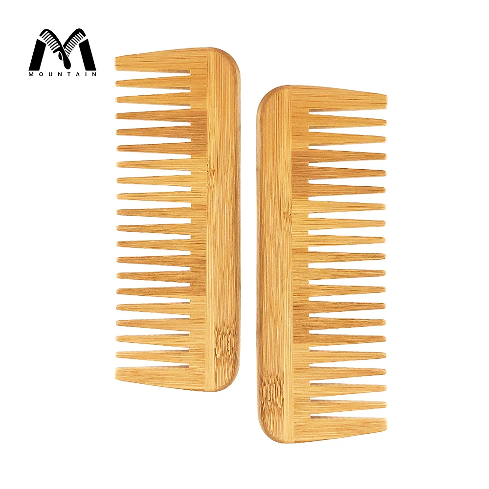 

Wholesale Hot Selling Eco-friendly Natural Biodegradable Bamboo Wood Wide Tooth Bamboo Comb with Logo