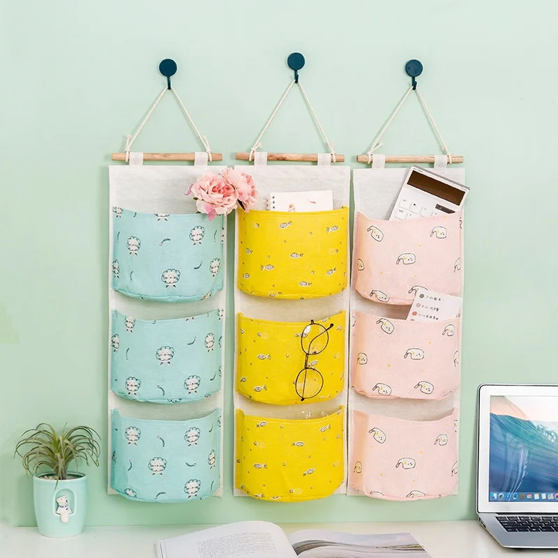 

New coming home storage bag color multi option fabric wall hanging pocket organizer bag