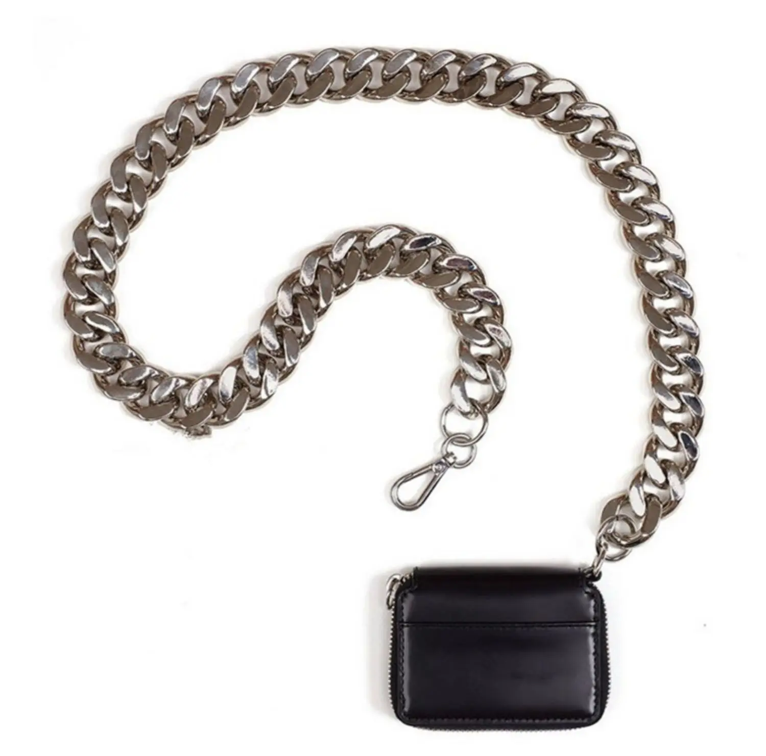 

Ladies Unique Handbags Oversize Metal Chain Zip Around Purse PU Leather Mini Handbags Women Hand Bags