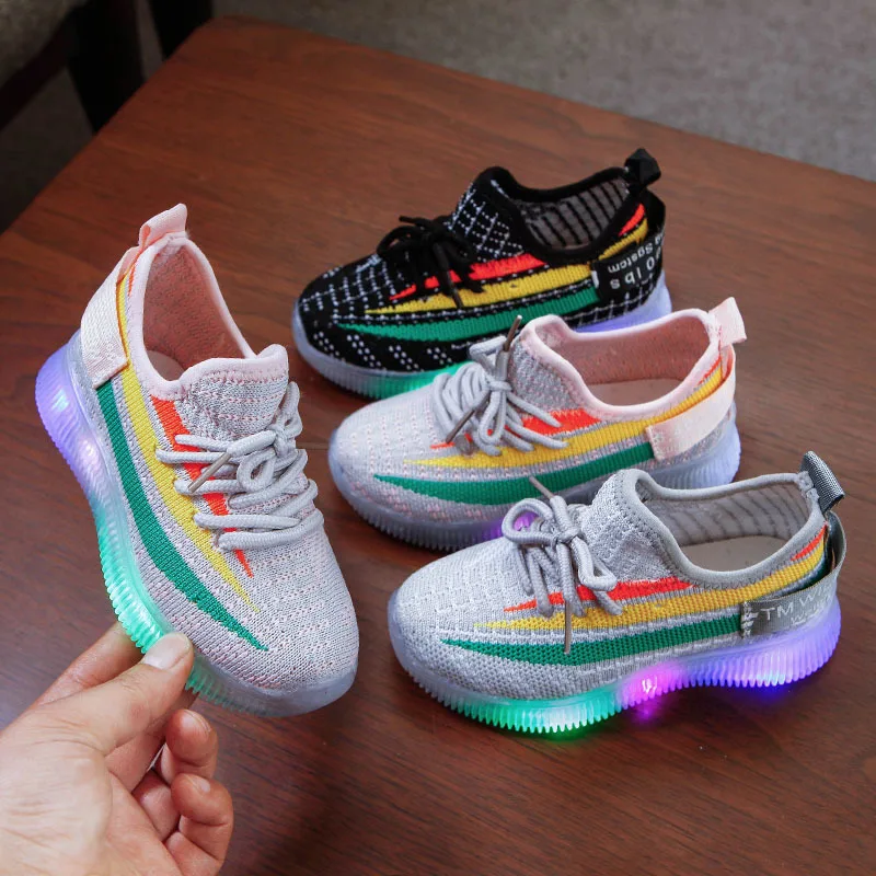 

Kids baby shoes Spring New Arrival Infant Pre walker toddler boys girls Shoes LED Light Up Children's Casual Shoes Sneakers