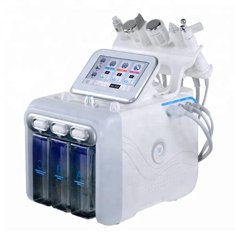 

6 In 1 Spa Use Facial Deep Cleaning H2O2 Hydrogen Oxygen Small Bubble Machine Salon Beauty Equipment, White