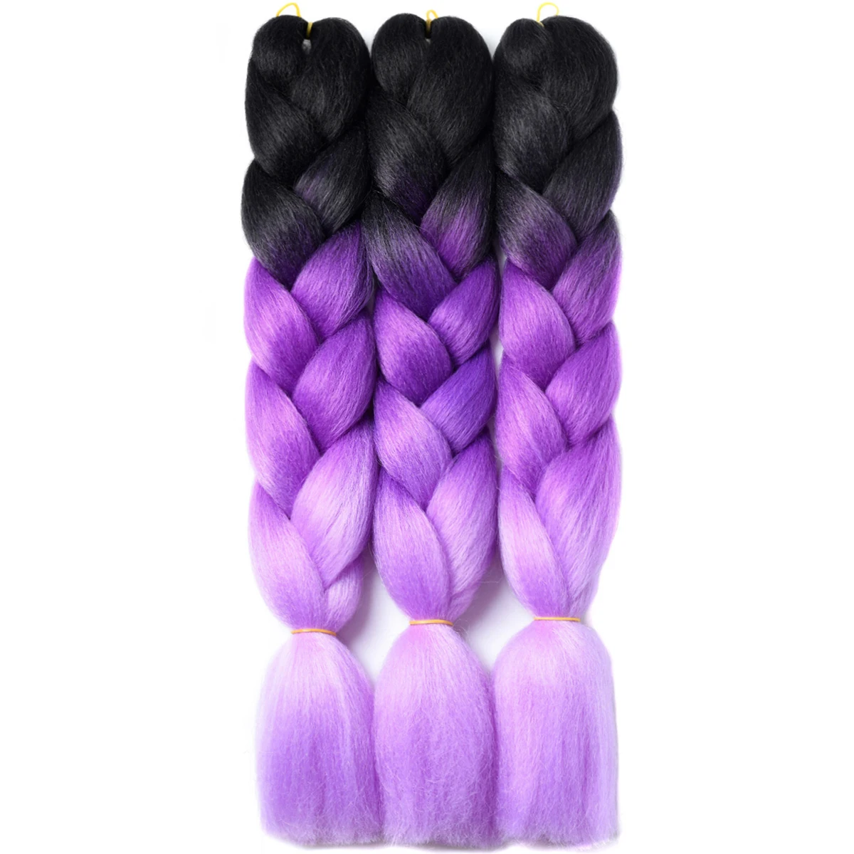 

Free Sample  Black&Purple&Light Purple synthetic braiding hair,jumbo hair braid,braiding hair extension, 52-black + purple + light purple