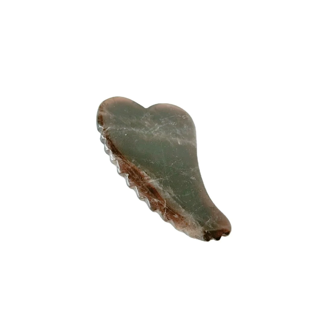 

Health care spiky heart gua sha scraping massage tool massager stone smoky quartz guasha board