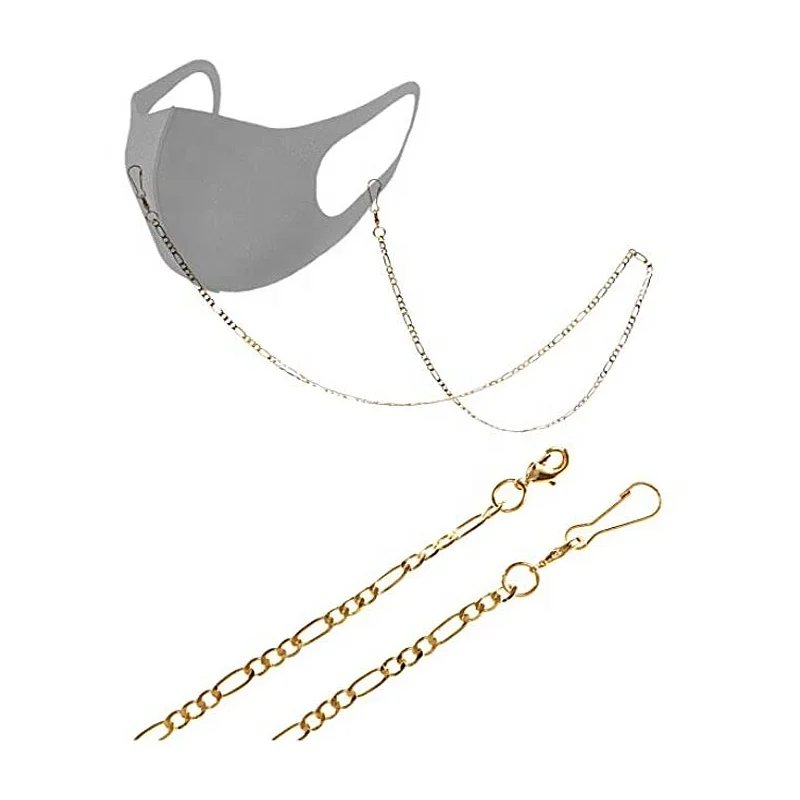 

2021 Metal Brass Strap Gold Plated Masles Chains O-Shaped Series FaceMask Holder Chain Lanyard Necklace for, Muliti colors
