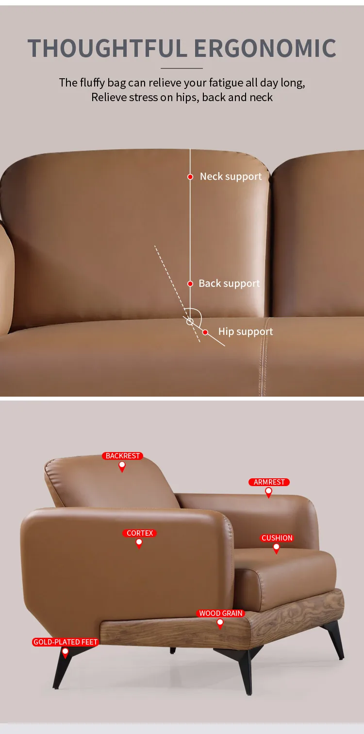 Pengpai Office Furniture Set Foshan Seven Seater Morden Sofa Sofas