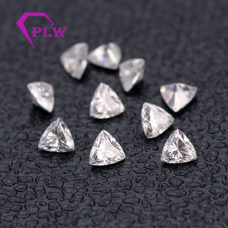 

synthetic white trillion cut d e f color vvs 1ct 2ct 3ct moissanite making jewellery accessories, White colorless