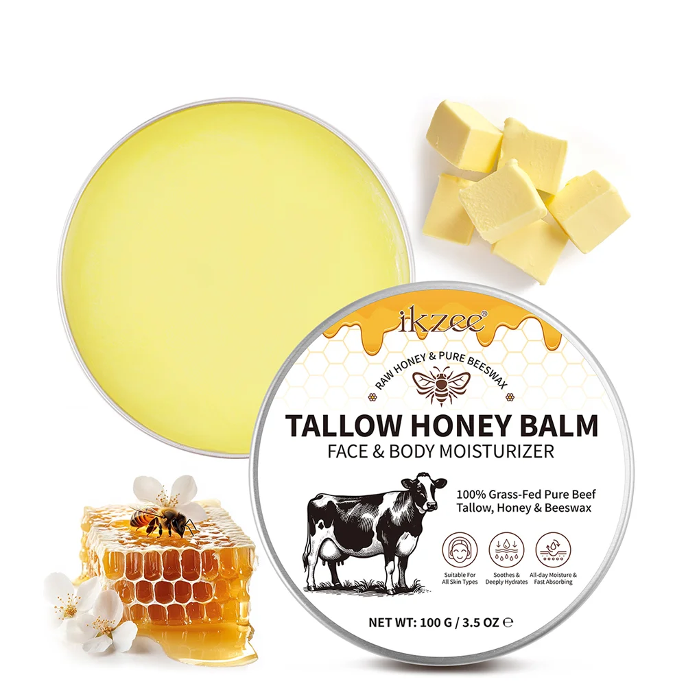 Natural Facial Private Label Face Body Lotion Whipped Tallow Balm Oem Cosmetic Skin Care Product Organic Beef Tallow Honey Balm