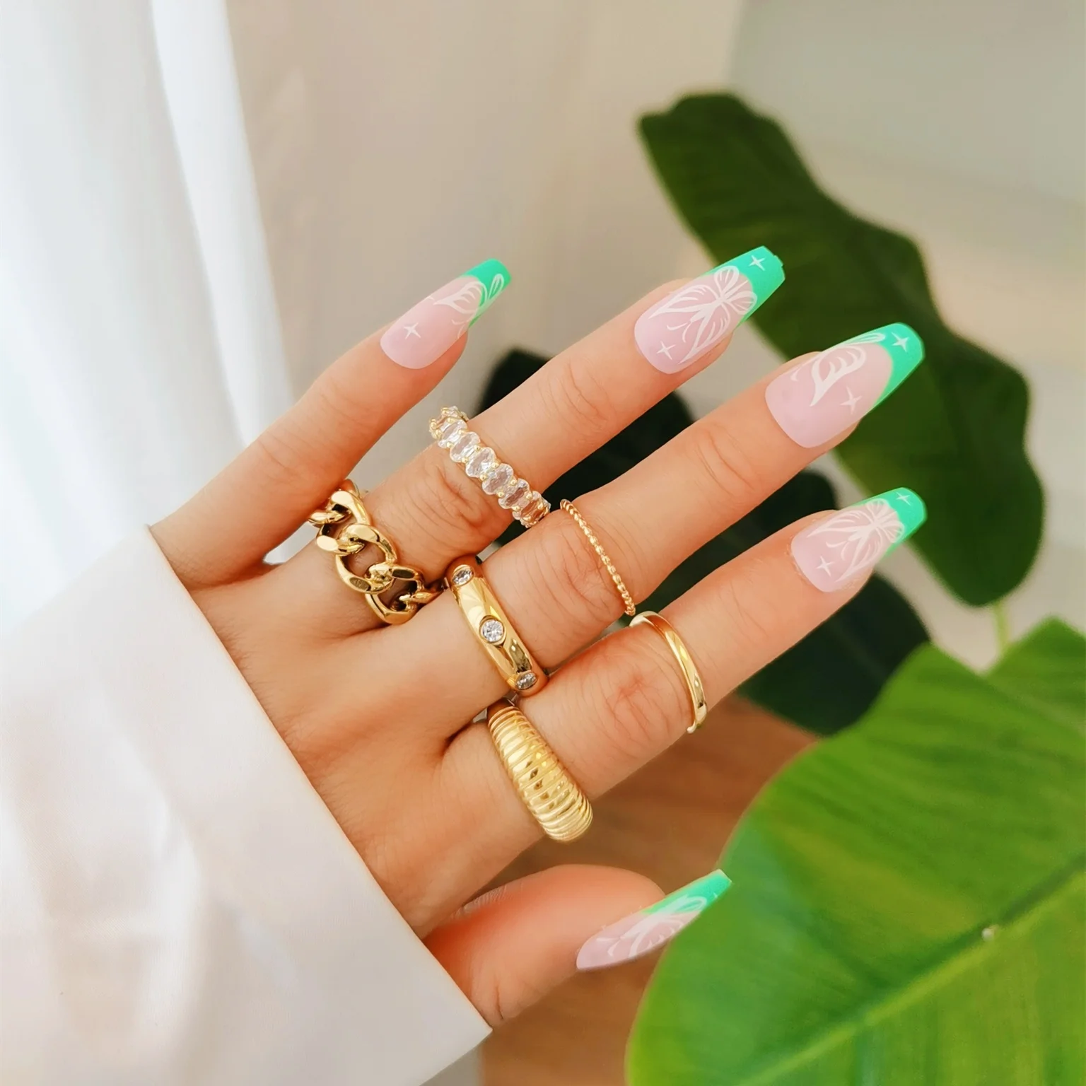 

24 PCS Full Cover False Nails High Quality Packaging Design Ballerina Long Press On False Nails Artificial Nails