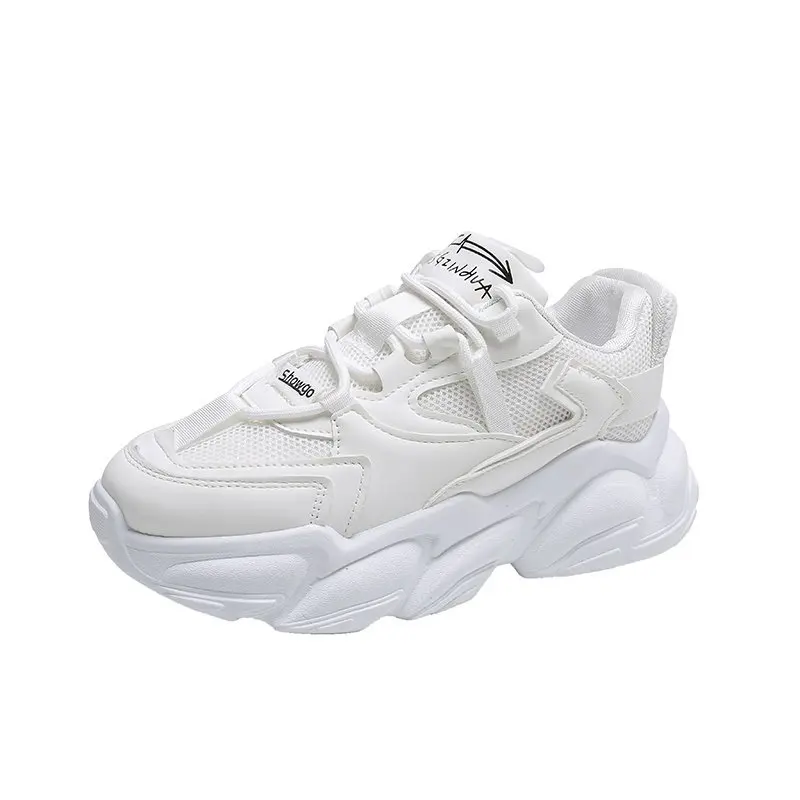 

2021 top seller breathable white sneakers thick soles women's sportswear shoes chunky daddy shoes for women