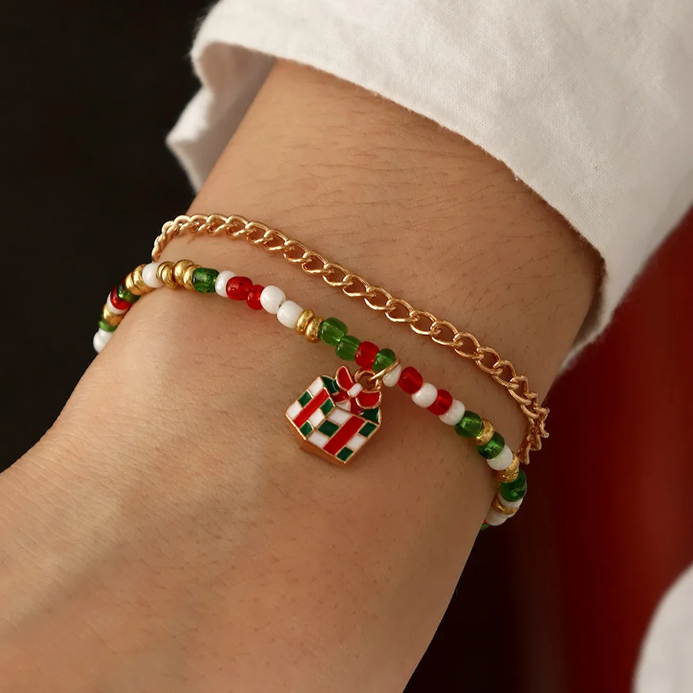 

Wholesale Fashion Colourful Gift Christmas Charm Bracelet Bracelets Bangles Beads For Women