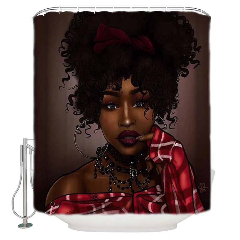 

African Black Sexy Girls Printed Bathroom Shower Curtains