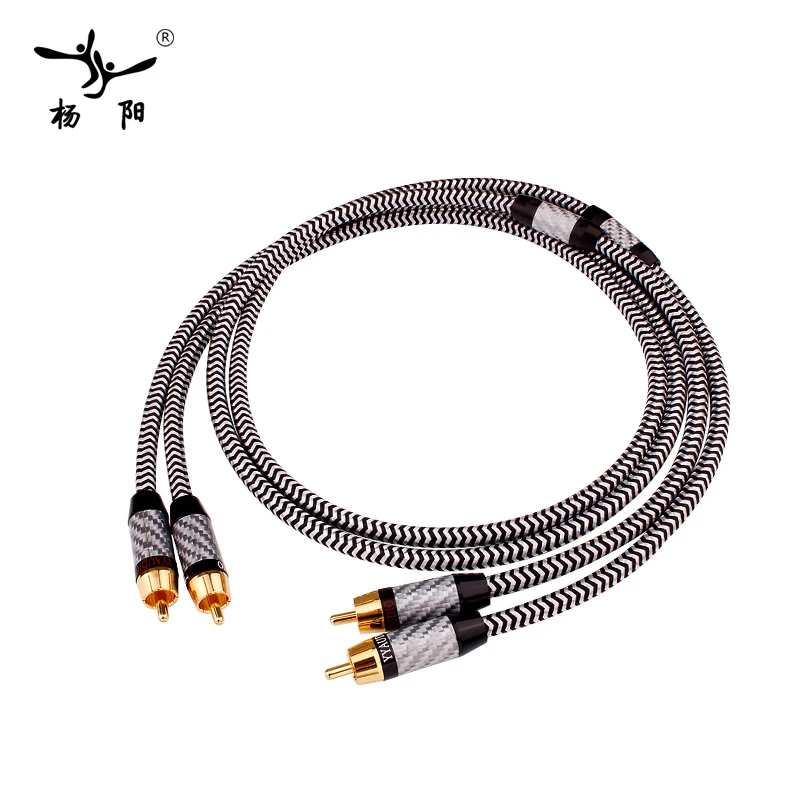 

YYAUDIO Silver Plated Hifi RCA Audio Cable Dual Shielding High Quality 2RCA to 2RCA Male DVD Amplifier Interconnect RCA Cable