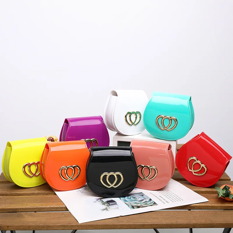 

2021 PVC Jelly Bag New Mini Cute Lipstick Bag Chain Shoulder Messenger Small Round Handbag For Kids