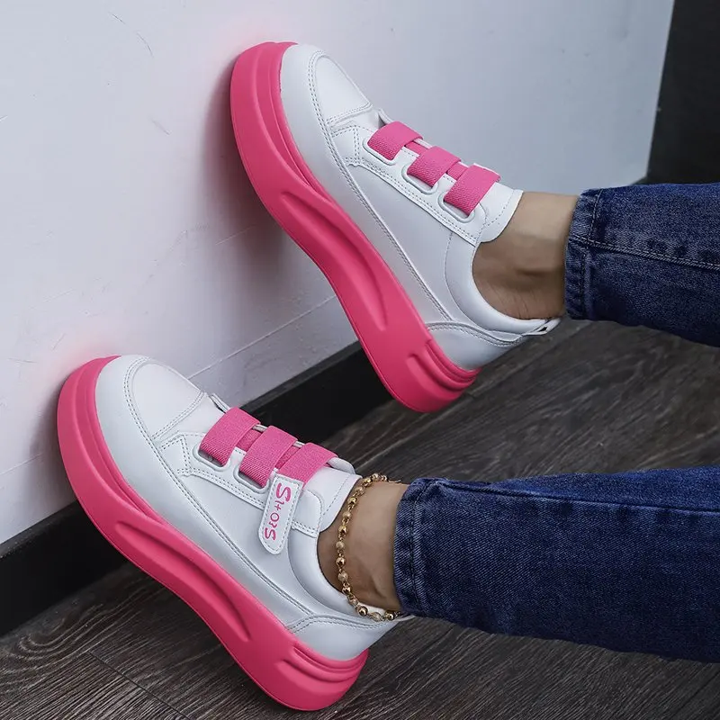 

2021 Small White Shoes Women Vulcanized Shoes New Fashion Student Casual Shoes Women's Thick Bottom Breathable Low Top Board, Pink,green,orange