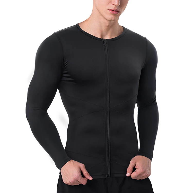 

Mens slimming shapewear Long sleeves spend body shaper zipper compression shirts