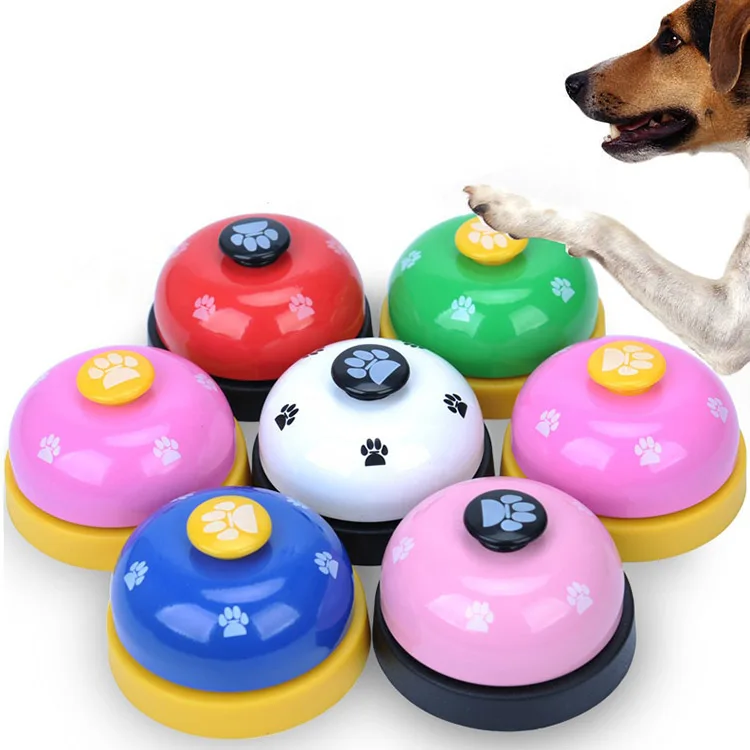 

Non Skid Rubber Bottoms Dog Door Bell For Potty Clear Ring Pet Training Tool Metal Dog Training Bell, White, pink, red, white, blue