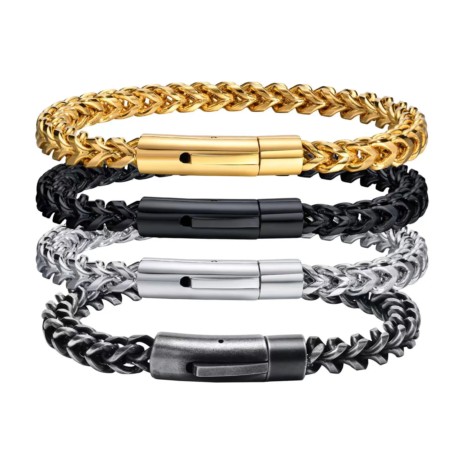 

Stainless Steel Bracelet Retro grey keel chain men's thick bracelet Fashion accessories titanium steel jewelry
