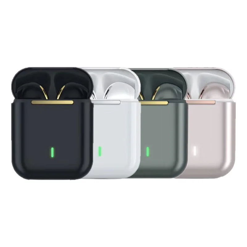 

J18 tws earphone true wireless earbuds earphones earphones earbuds bt tws with charging case, Black,white,dark green,champagne,gold