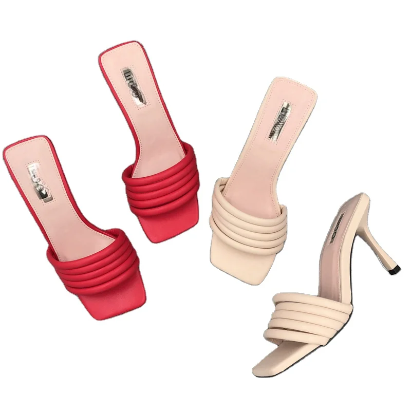 

New arrival sexy summer wholesale high quality spike high heel slipper sandal shoes for ladies