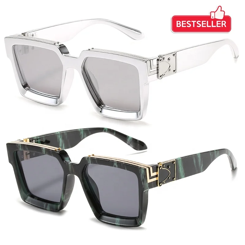 

Hot Fashion Millionaire Brand Designer Sunglasses Mens Gafas De Sol 2022 Square silver frame Trendy Luxury Sunglasses