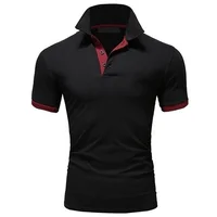 

100% Cotton Short Sleeve Black Custom Print Man Sublimated Golf Sport Polo T Shirt