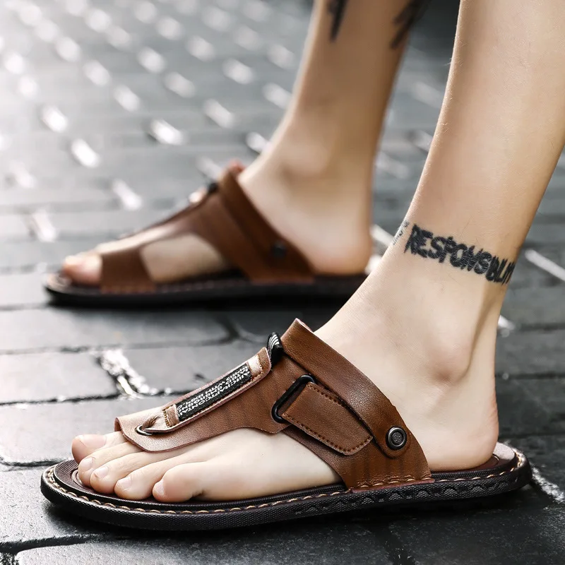 

2022 summer new men flip flops outdoor indoor lightweight breathable beach shoes trendy fashion casual sandals