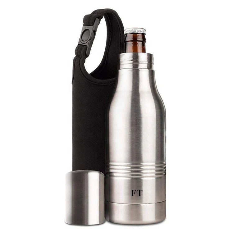 

Custom 12oz 16oz Stainless Steel Beer Bottle Insulator Can Cooler Thermos Slim Beer Can Holder with Carrying Bag, Stainless steel color/customized color