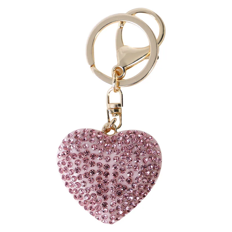 

The new Korean version of the heart-shaped full diamond keychain girl bag all-match pendant creative gift car pendant