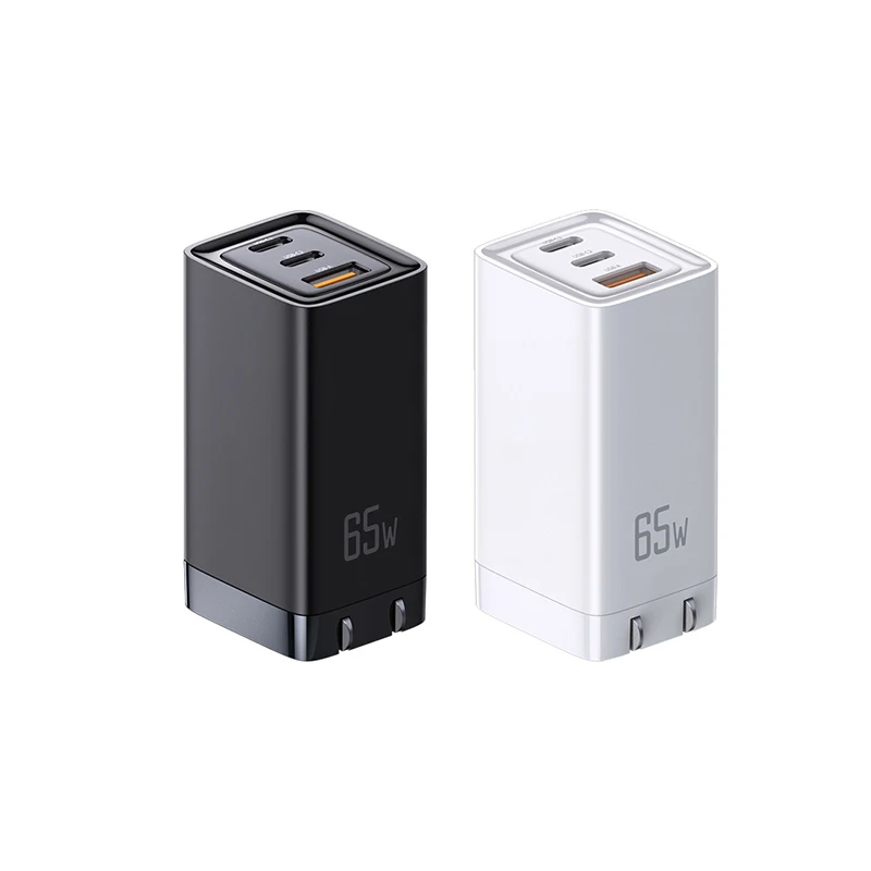 

Jellico 65W quick charge portable usb charger fast charger gan wall charger, Black and white