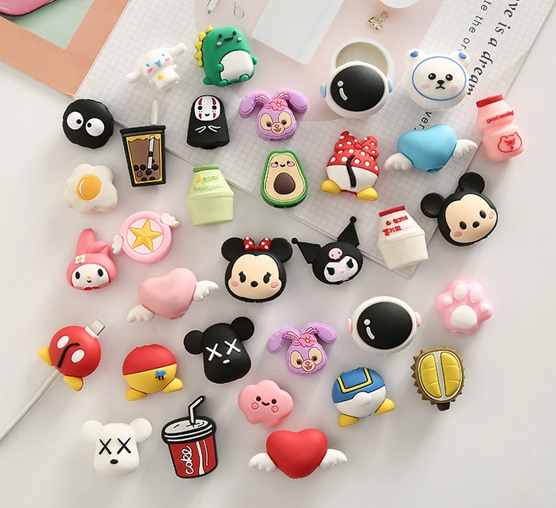 

Cute Cartoon Head Fruit 3D Silicone Cables Protector Cable Holders