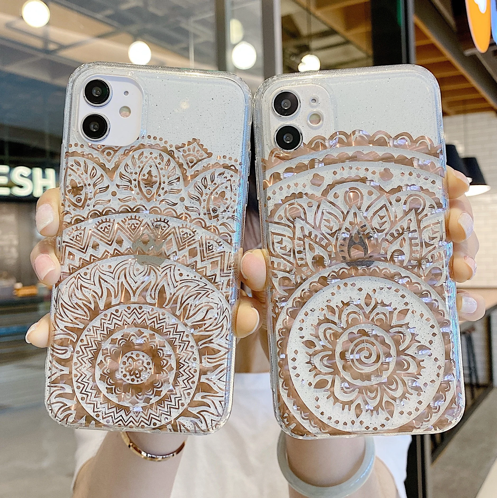 

Clear IMD Printed Mobile Phone Cases Luxury Electroplating Mandragora Phone Case for iPhone 12/12 Pro/12 Pro Max Mobile Case, Multi colors