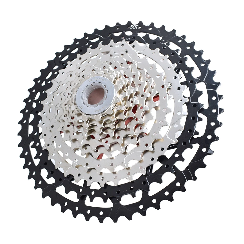 

VG Sports 10 Speed 11-40T 42T 46T 50T Bicycle Cassette Freewheel for MTB Mountain Bike, Silver,gold,black