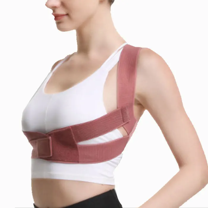 

Breathable Chest Muscles Training Belt Adjustable Posture Corrector Back Support, Black ,pink