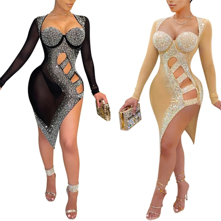 

Latest Fashion Clothing Women Sequins Green Dresses