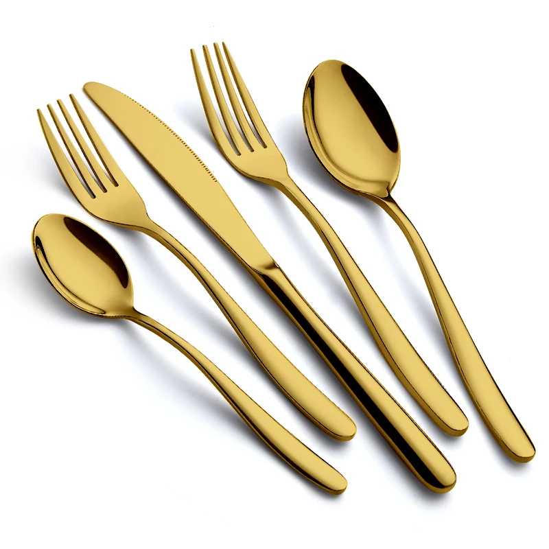 

Bulk Gold Plated Stainless Steel Cutlery Set, Kitchen Fork Spoon Knife flatware set