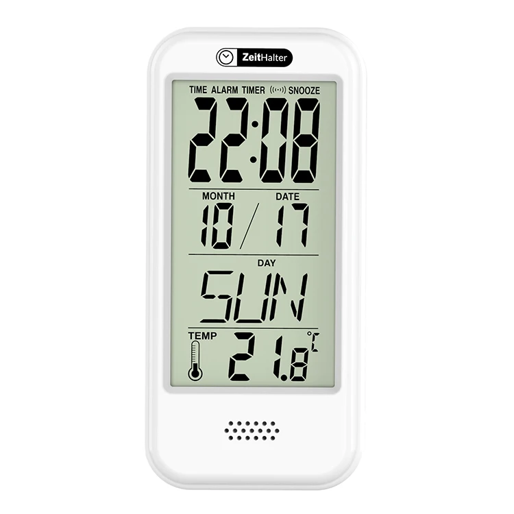 

New Product Dementia 8-Digit Wall Clock Countdown Snooze Children Elderly Clock That Shows Temperature, White + black