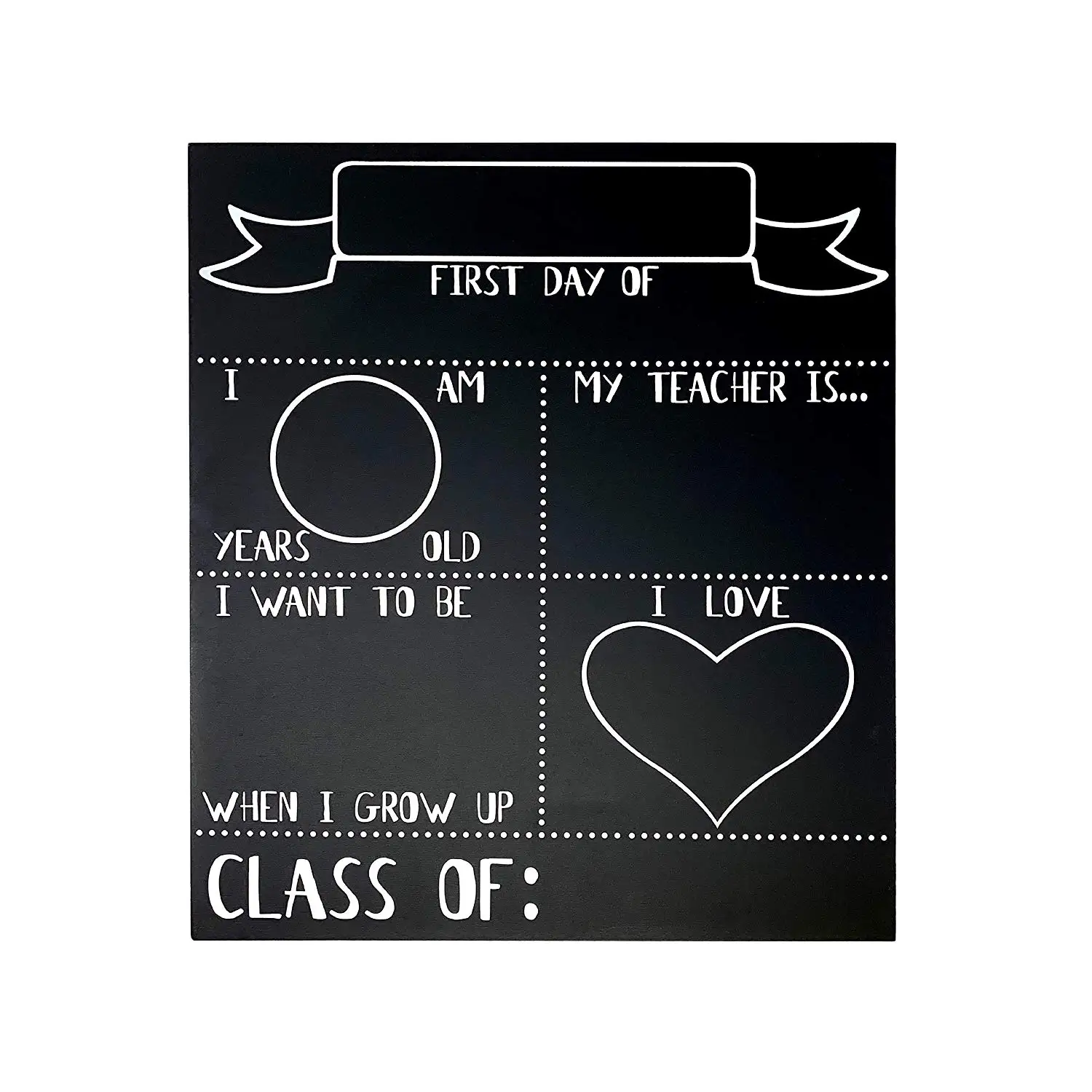 
First Day and Last Day of School Sign - 2 Sided 14x16 - Front Side and Back Sides - School Milestone Chalkboard 