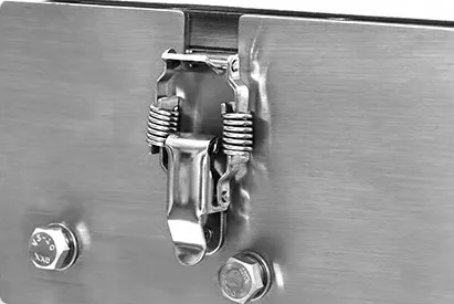 Modular pull button latch design on 910K