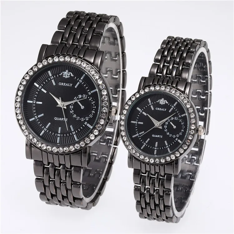 

Best wholesale wrist watch men women lover alloy wrist watch diamond couple watches, Picture shows