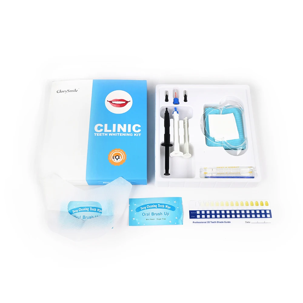 

Professional Glorysmile clinic used teeth whitening kit with check retractor and bib gingival gel