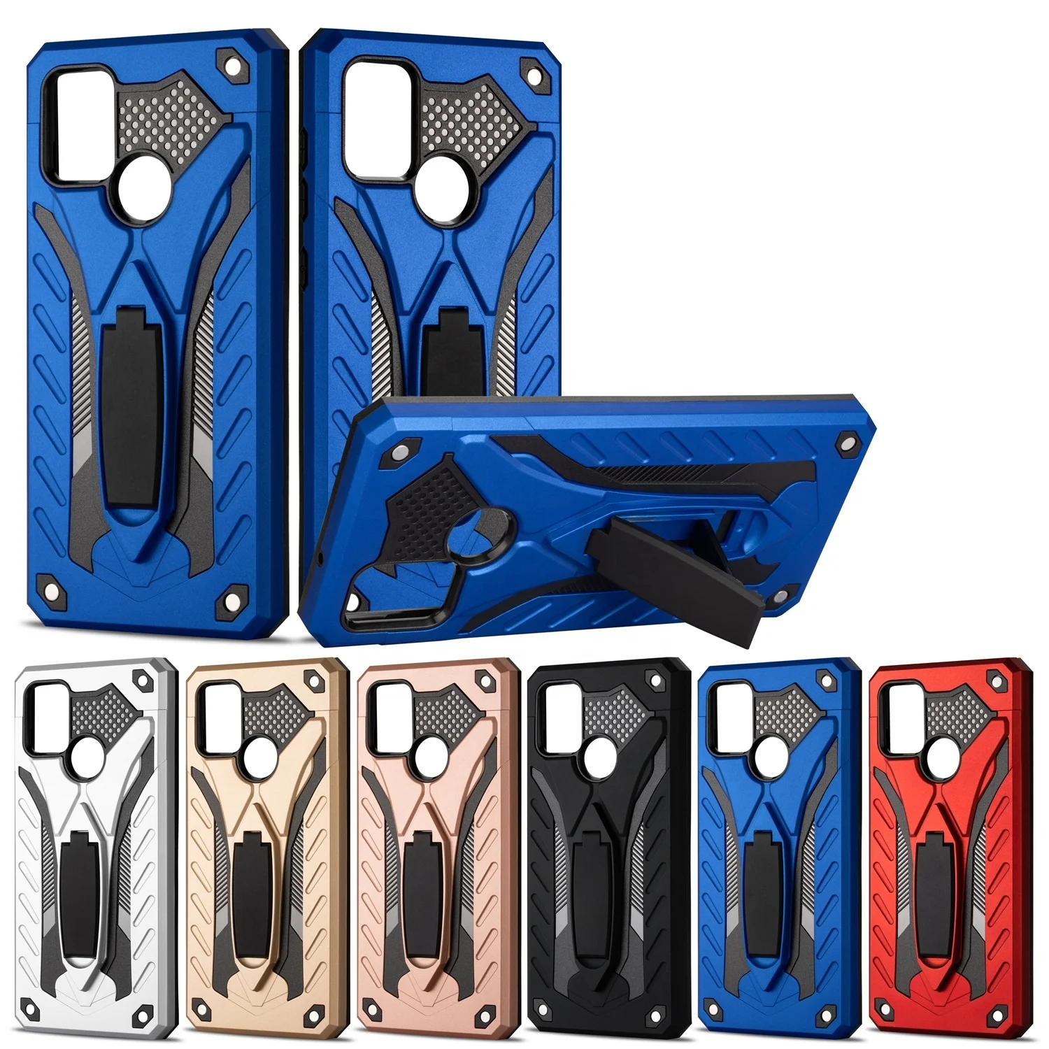 

ZHIKE New Design Shockproof 2 in 1 Mobile Phone Cover Case for Samsung A21S, Black, red, blue, silver, rose gold, luxury gold