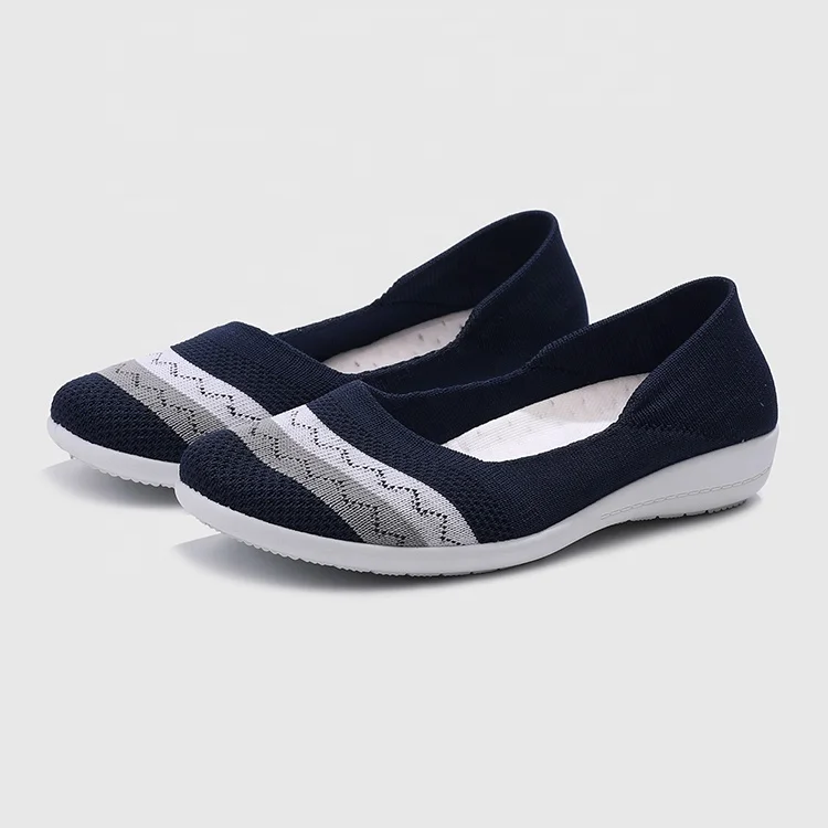 

New Arrival Design Fly Knit Ladies Work Office Women Casual Flat Shoes, Multicolor