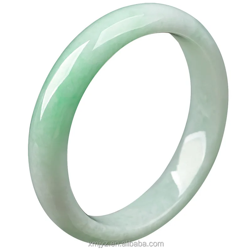 

Certified Grade A Single Item Myanmar Natural Jade Floating Green Ring Waxy Jade Bracelet Women's Jade Wholesale