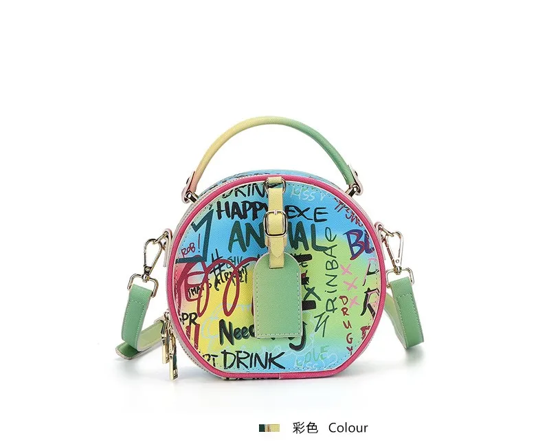 

2021 Femme Shoulder Big Graffiti Handbag Bags Famous Brand Lady Ladies Women Colorful Color Purse Colorful Purses Handbags, Colours