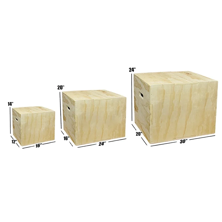 

3 In 1 Fitness Wooden Plyo Box For Jumping Training, Wooden color
