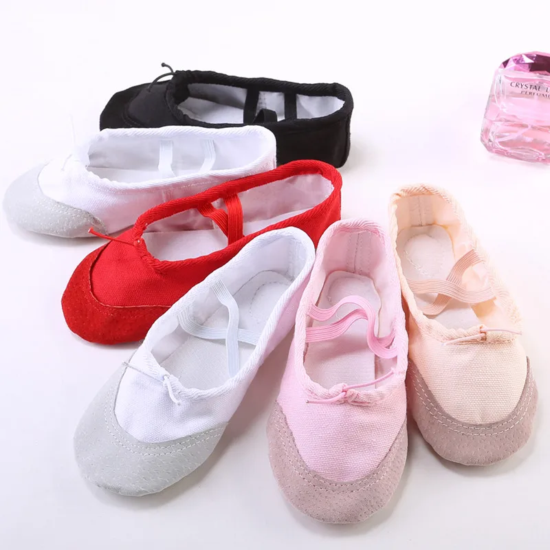 

Wholesale Cheap Factory Split Sole Leather Toe Flat Ballet Dance Shoes For Girls And Adult Women