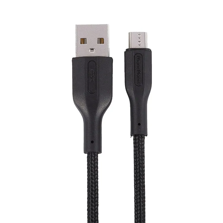 

Phone Planet Wholesale new products 2021 factory 1.2M TPE Molding Fast Charging Data Cable to micro usb cable, Black+black