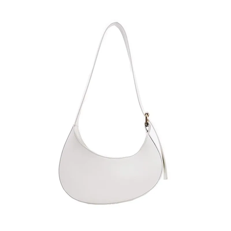 

Spring Summer New Style Simple Crescent Bag Solid Color Women Crossbody Shoulder Bag Nylon Leather Belt Handbag, 5 colors