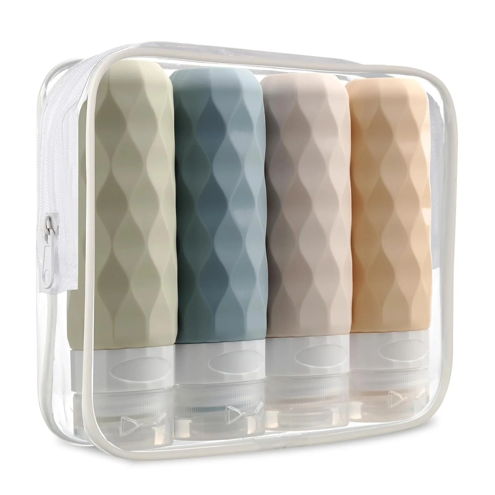 Sinodiving 3oz 90ml Tsa Approved Shampoo Bottle Set Leak Proof Refill Cosmetic Toiletry Container Silicone Travel Bottle Kit